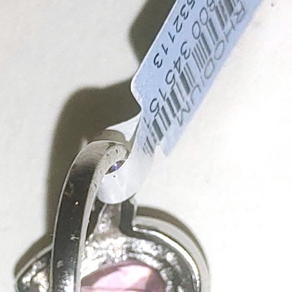 New Old Stock NWT EDCO Ring Band sz 5 Rhodium Marcasite & Pear Cut Topaz - Picture 7 of 16